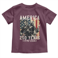 George Washington Abe Lincoln Playing Guitar Toddler T Shirt USA 250th Anniversary Guitarist Graphic