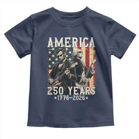 George Washington Abe Lincoln Playing Guitar Toddler T Shirt USA 250th Anniversary Guitarist Graphic
