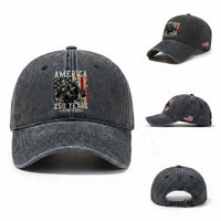 George Washington Abe Lincoln Playing Guitar Washed Cotton Baseball Cap USA 250th Anniversary Guitarist Graphic