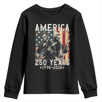 George Washington Abe Lincoln Playing Guitar Youth Sweatshirt USA 250th Anniversary Guitarist Graphic