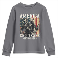 George Washington Abe Lincoln Playing Guitar Youth Sweatshirt USA 250th Anniversary Guitarist Graphic
