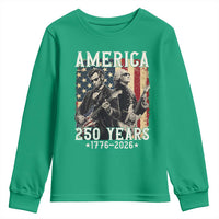 George Washington Abe Lincoln Playing Guitar Youth Sweatshirt USA 250th Anniversary Guitarist Graphic