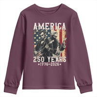 George Washington Abe Lincoln Playing Guitar Youth Sweatshirt USA 250th Anniversary Guitarist Graphic