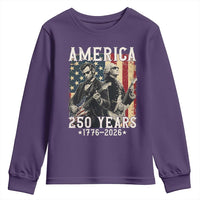 George Washington Abe Lincoln Playing Guitar Youth Sweatshirt USA 250th Anniversary Guitarist Graphic