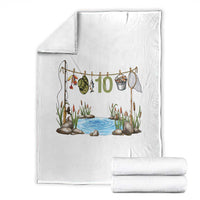10th Birthday Fishing Throw Blanket Fisherman Birthday Party Gift