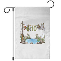 10th Birthday Fishing Garden Flag Fisherman Birthday Party Gift