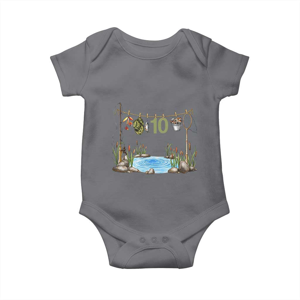 10th Birthday Fishing Baby Onesie Fisherman Birthday Party Gift