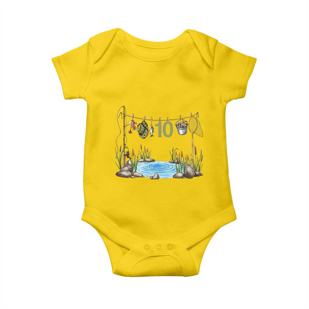 10th Birthday Fishing Baby Onesie Fisherman Birthday Party Gift