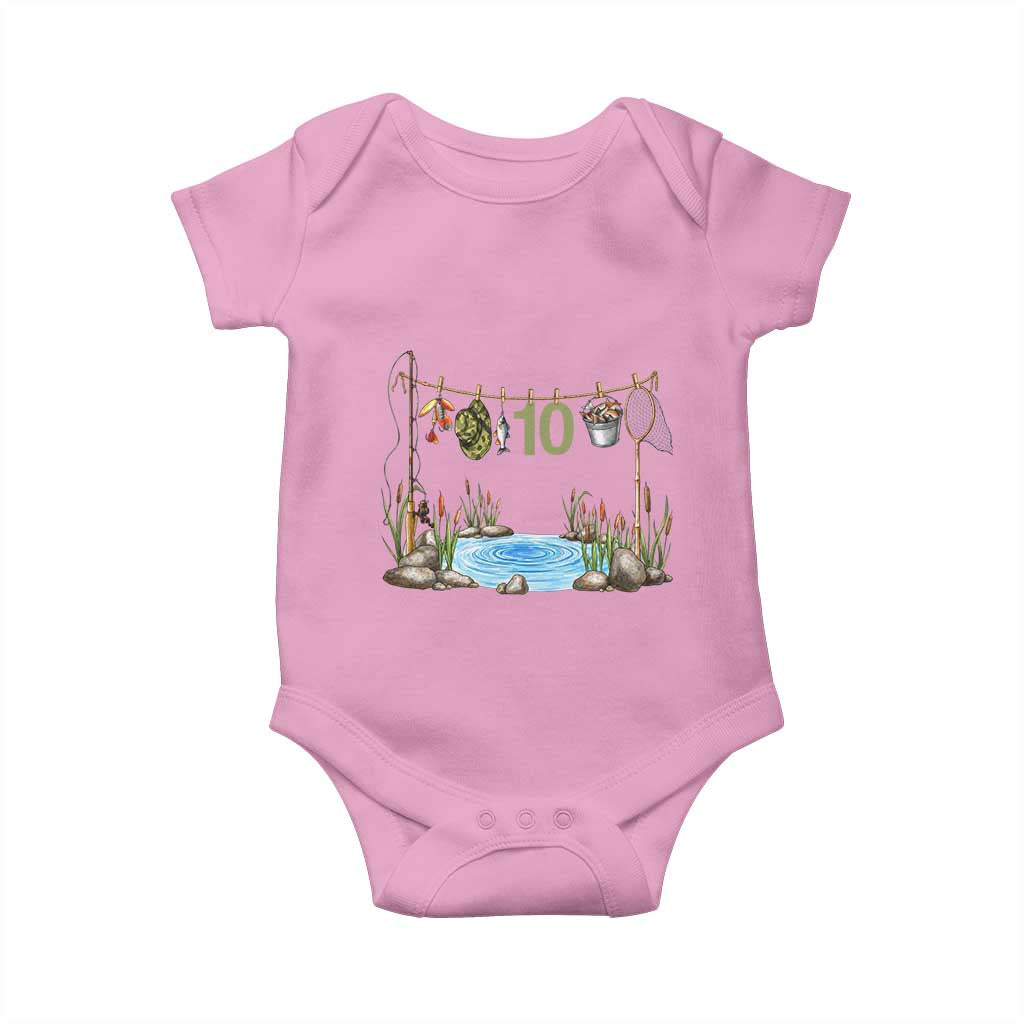 10th Birthday Fishing Baby Onesie Fisherman Birthday Party Gift