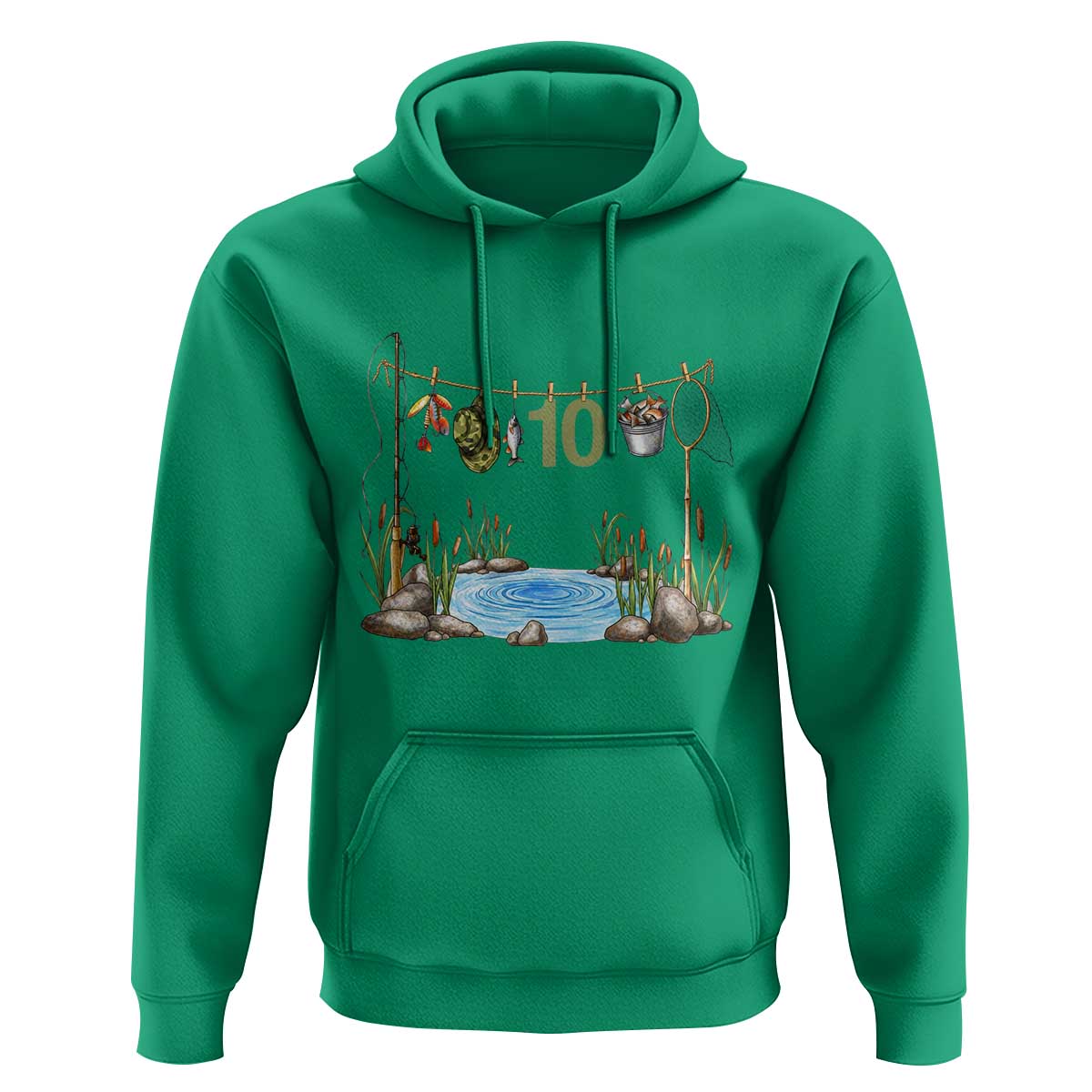 10th Birthday Fishing Hoodie Fisherman Birthday Party Gift
