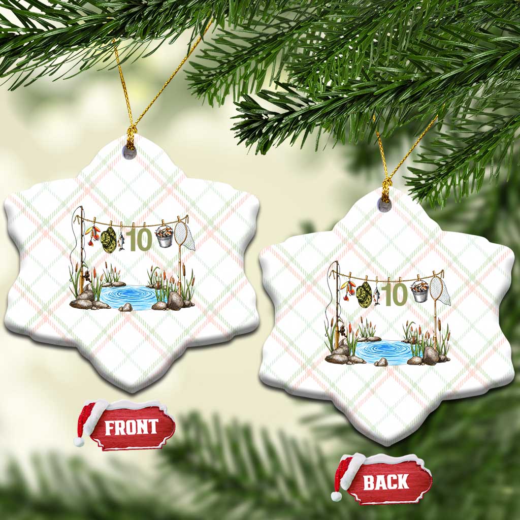 10th Birthday Fishing Ceramic Ornament Fisherman Birthday Party Gift