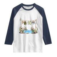 10th Birthday Fishing Raglan Shirt Fisherman Birthday Party Gift
