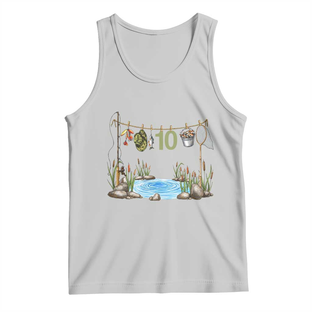 10th Birthday Fishing Tank Top Fisherman Birthday Party Gift