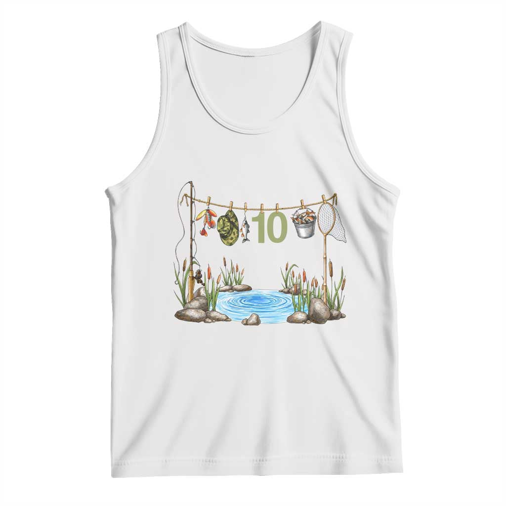 10th Birthday Fishing Tank Top Fisherman Birthday Party Gift
