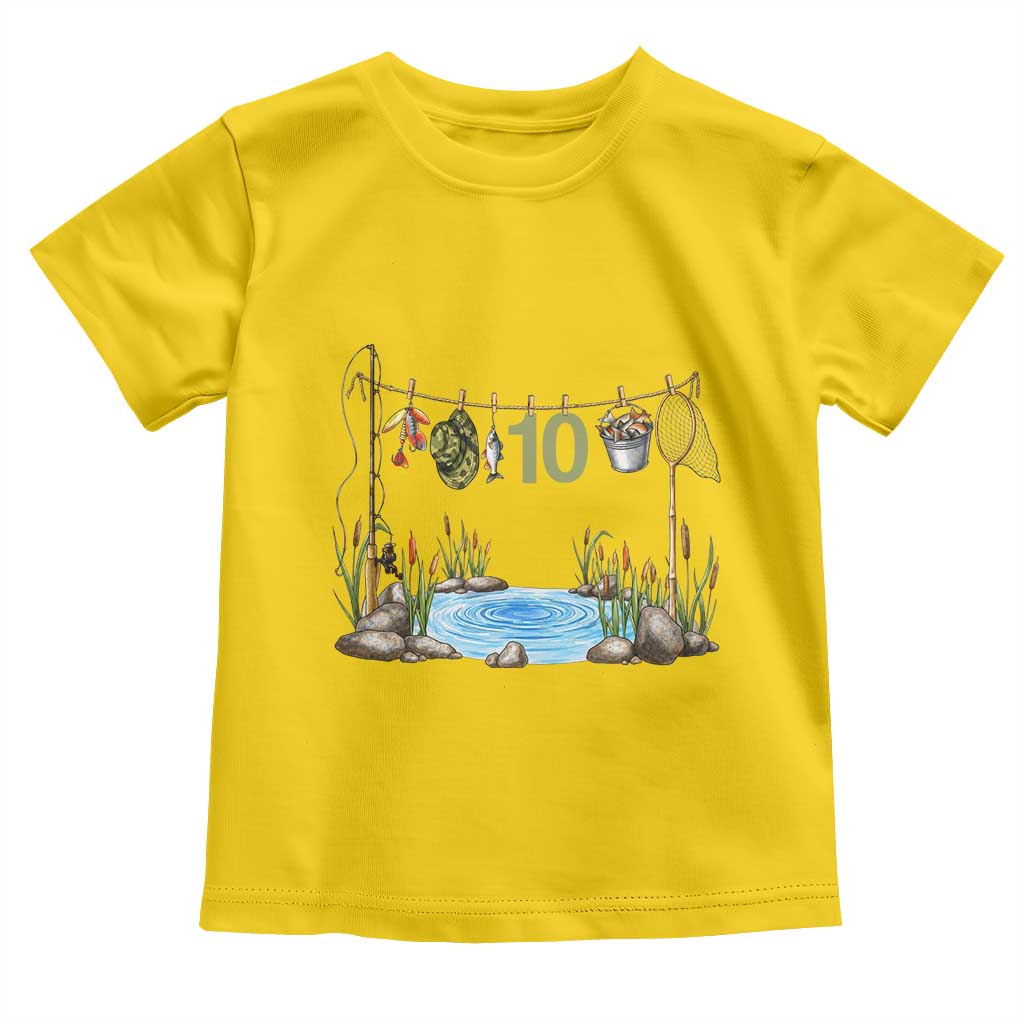 10th Birthday Fishing Toddler T Shirt Fisherman Birthday Party Gift