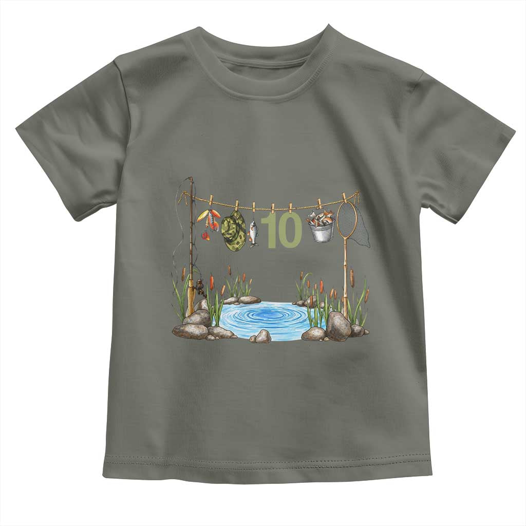 10th Birthday Fishing Toddler T Shirt Fisherman Birthday Party Gift