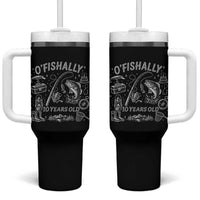 O'Fishally 10 Years Old Tumbler With Handle Funny Fisherman Birthday Graphic