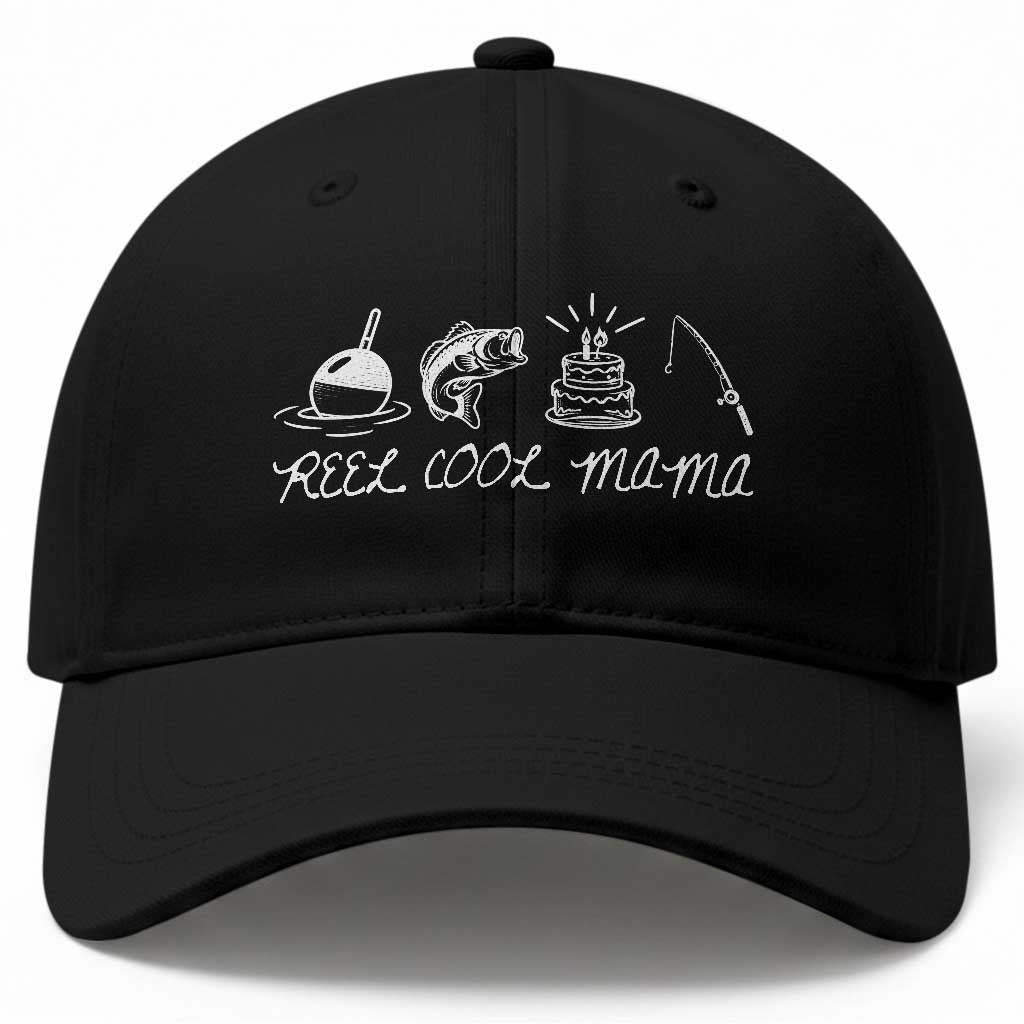 Reel Cool Mama Baseball Cap Funny Fishing Mom Birthday Gift