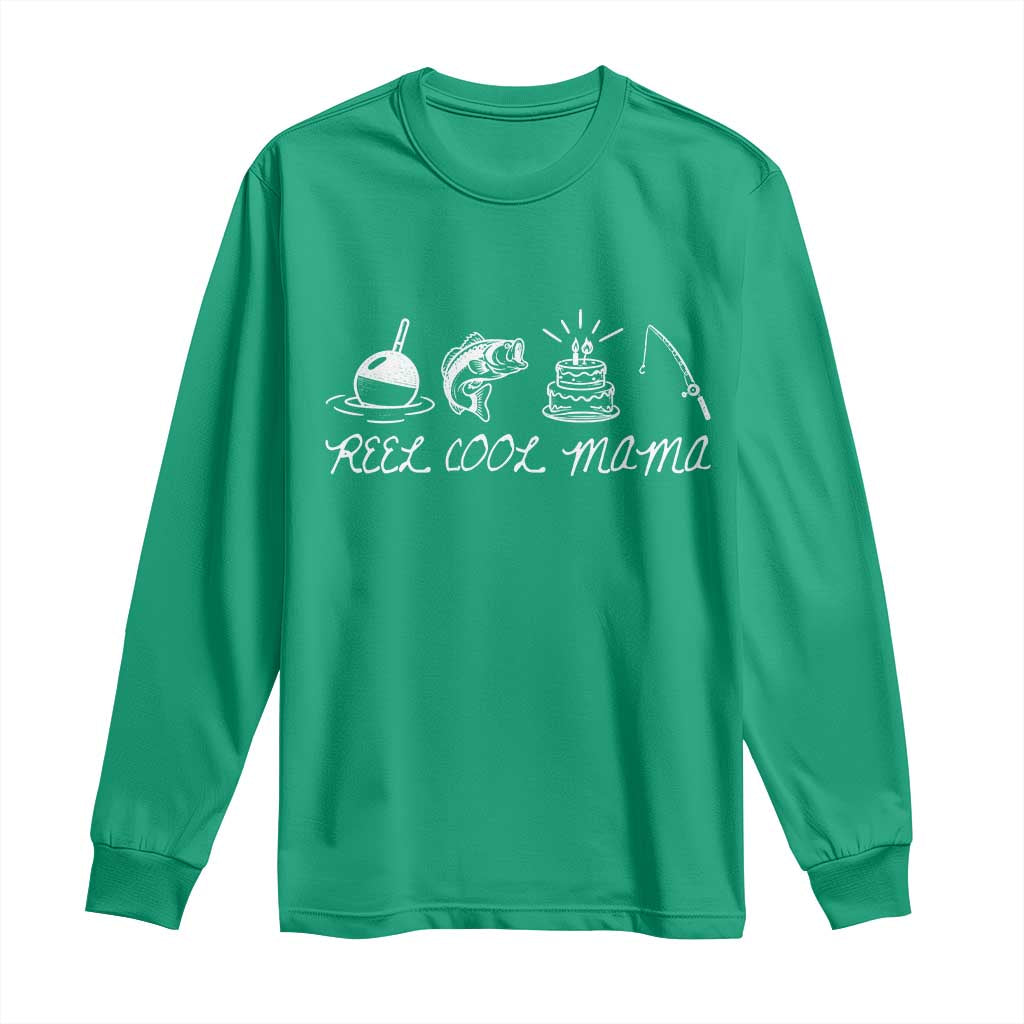 Reel Cool Mama Long Sleeve Shirt Funny Fishing Mom Birthday Gift