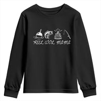 Reel Cool Mama Youth Sweatshirt Funny Fishing Mom Birthday Gift