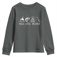 Reel Cool Mama Youth Sweatshirt Funny Fishing Mom Birthday Gift