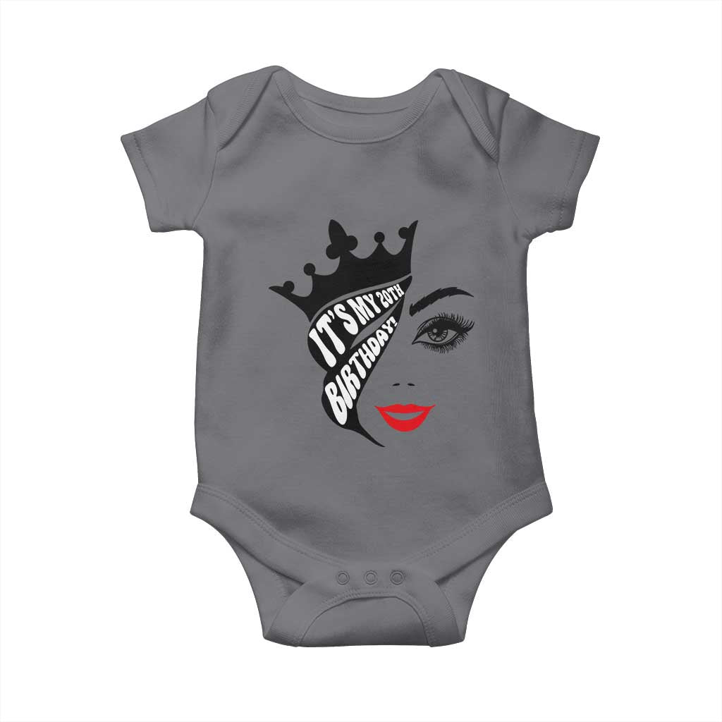 Its My 20th Birthday Baby Onesie Birthday Queen Crown Gift For Women