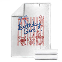 Patriotic Birthday Girl Throw Blanket Red White And Blue Party Graphic