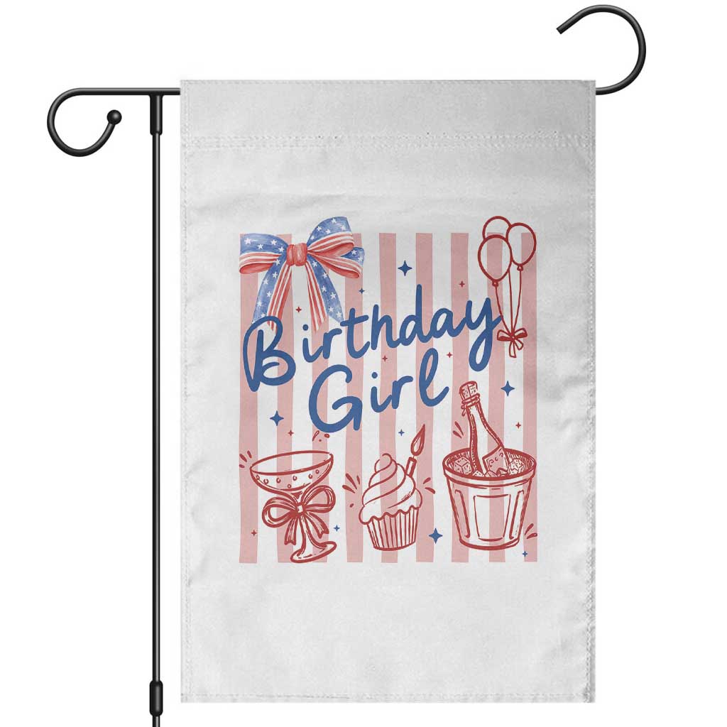 Patriotic Birthday Girl Garden Flag Red White And Blue Party Graphic