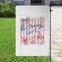 Patriotic Birthday Girl Garden Flag Red White And Blue Party Graphic