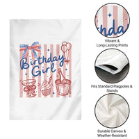 Patriotic Birthday Girl Garden Flag Red White And Blue Party Graphic