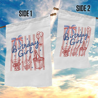 Patriotic Birthday Girl Garden Flag Red White And Blue Party Graphic