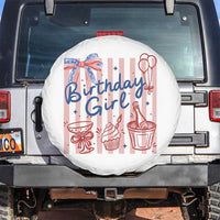 Patriotic Birthday Girl Spare Tire Cover Red White And Blue Party Graphic