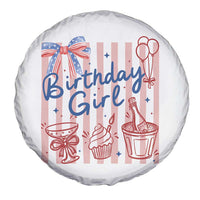 Patriotic Birthday Girl Spare Tire Cover Red White And Blue Party Graphic