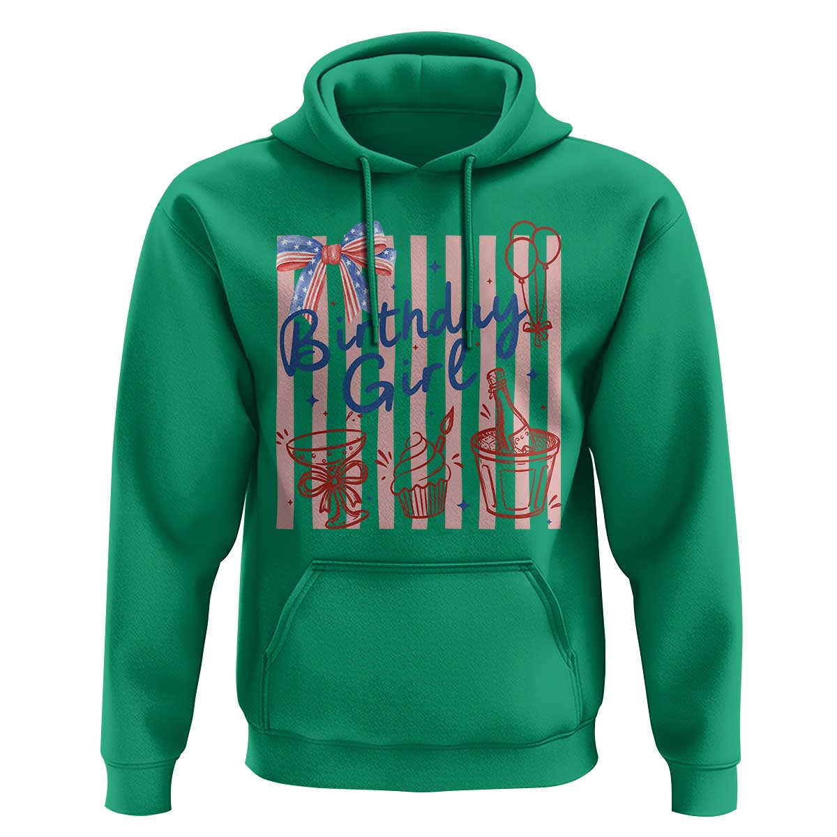 Patriotic Birthday Girl Hoodie Red White And Blue Party Graphic