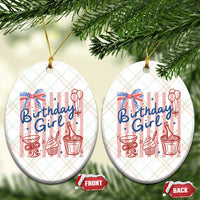 Patriotic Birthday Girl Ceramic Ornament Red White And Blue Party Graphic