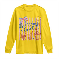 Patriotic Birthday Girl Long Sleeve Shirt Red White And Blue Party Graphic