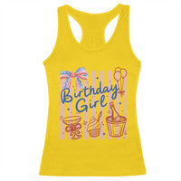 Patriotic Birthday Girl Racerback Tank Top Red White And Blue Party Graphic