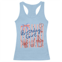Patriotic Birthday Girl Racerback Tank Top Red White And Blue Party Graphic