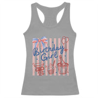 Patriotic Birthday Girl Racerback Tank Top Red White And Blue Party Graphic