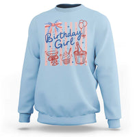 Patriotic Birthday Girl Sweatshirt Red White And Blue Party Graphic