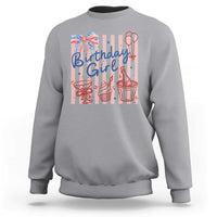 Patriotic Birthday Girl Sweatshirt Red White And Blue Party Graphic