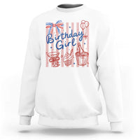 Patriotic Birthday Girl Sweatshirt Red White And Blue Party Graphic