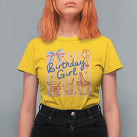 Patriotic Birthday Girl T Shirt For Women Red White And Blue Party Graphic