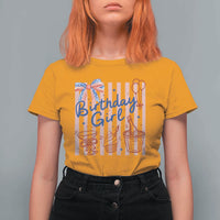 Patriotic Birthday Girl T Shirt For Women Red White And Blue Party Graphic