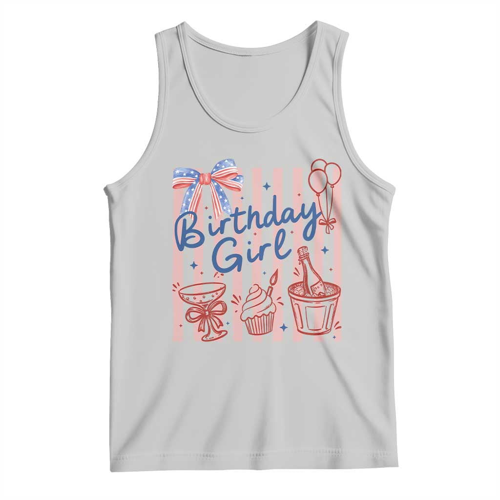 Patriotic Birthday Girl Tank Top Red White And Blue Party Graphic