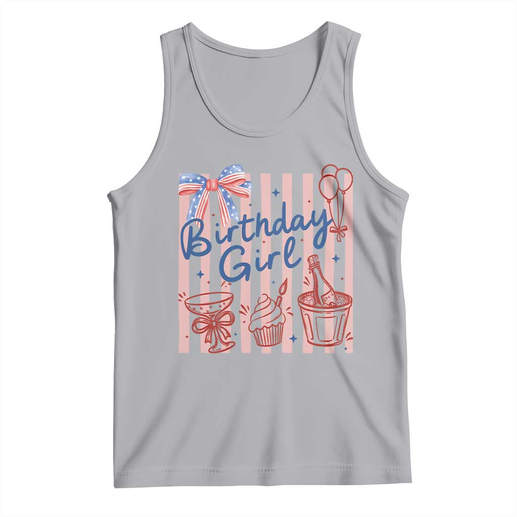 Patriotic Birthday Girl Tank Top Red White And Blue Party Graphic