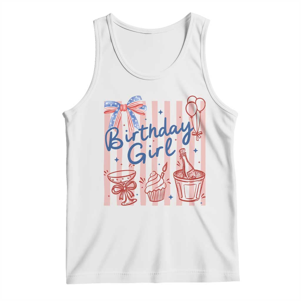 Patriotic Birthday Girl Tank Top Red White And Blue Party Graphic