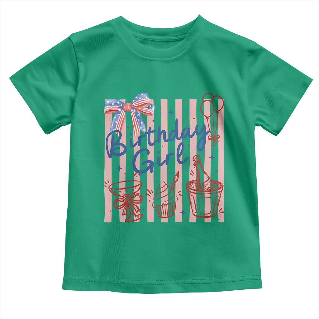 Patriotic Birthday Girl Toddler T Shirt Red White And Blue Party Graphic