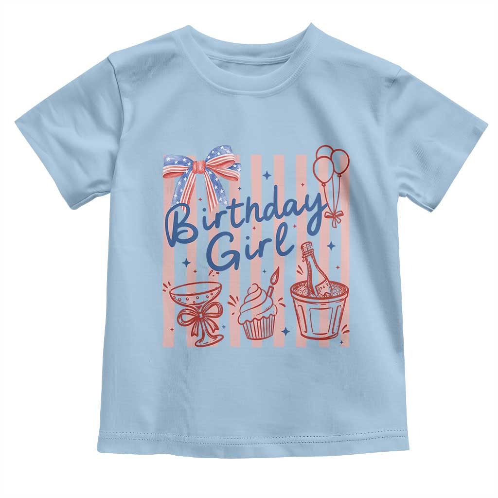 Patriotic Birthday Girl Toddler T Shirt Red White And Blue Party Graphic