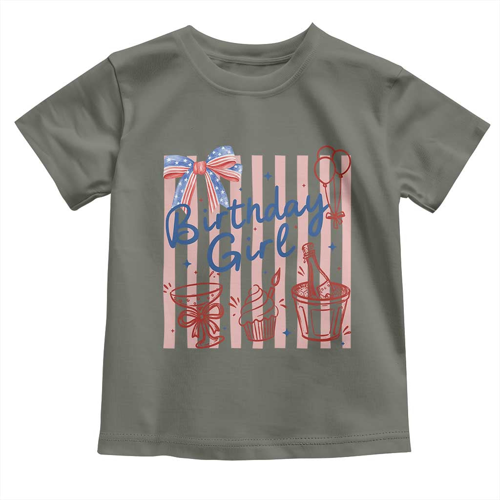 Patriotic Birthday Girl Toddler T Shirt Red White And Blue Party Graphic